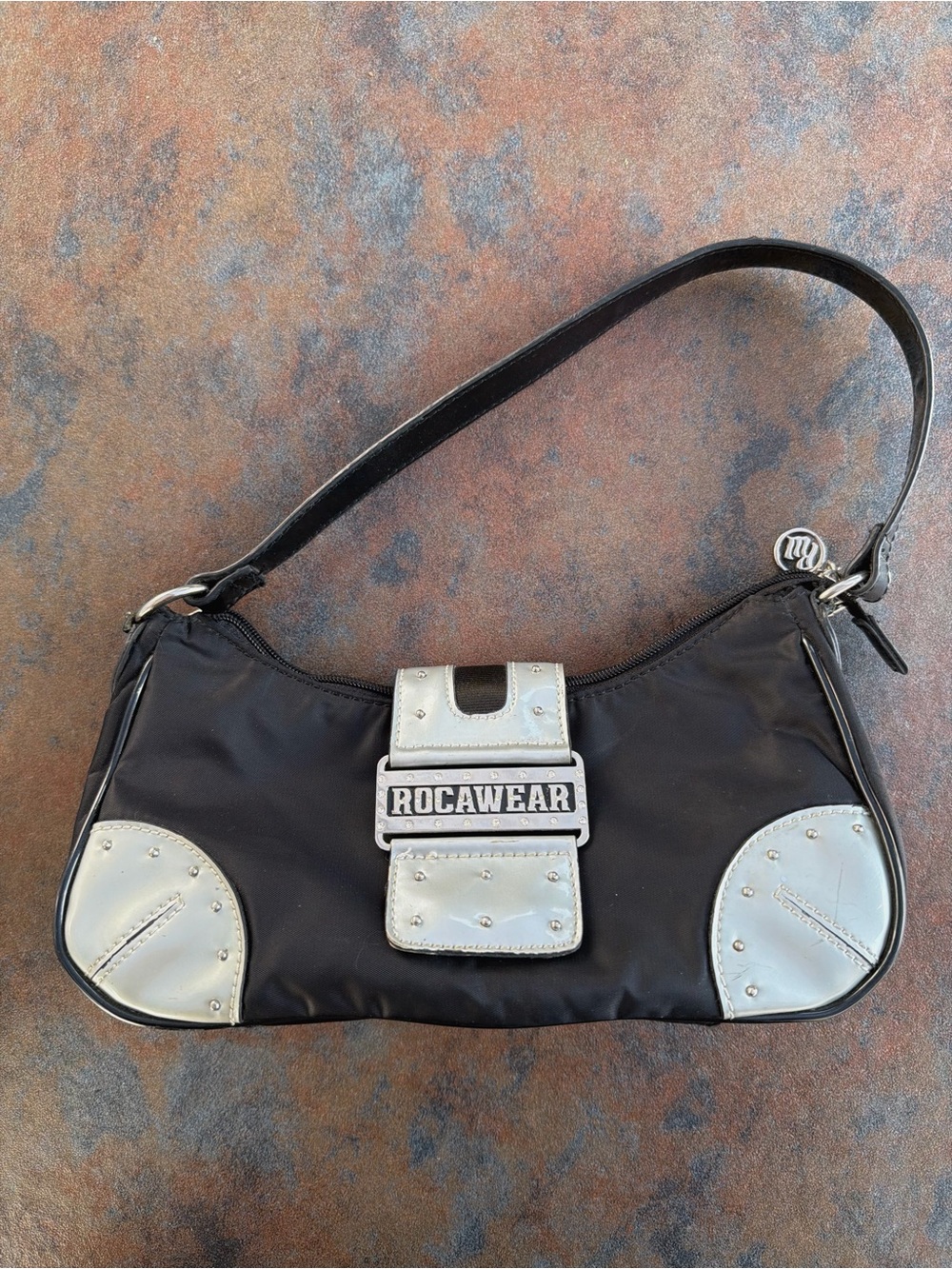 Y2K Rocawear Nylon Baguette Shoulder Bag